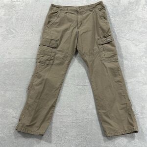 Wrangler Cargo Relaxed Fit Pants Men 34 x 30 Tan Hiking Pockets